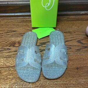 Sam Edelman Silver Glitter Sandals